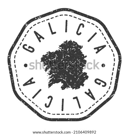Galicia, Spain Map Stamp Retro Postmark. Silhouette Postal Passport. Seal Round Vector Icon. Badge Vintage Postage Design.