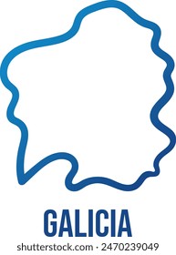 Galicia, Spain simplified isolated map