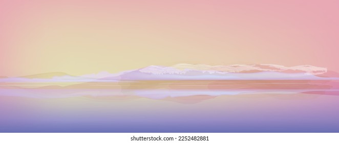 Galilee. Israel panorama. Minimal abstract banner in light calm pastel colors. Trendy nature background. 