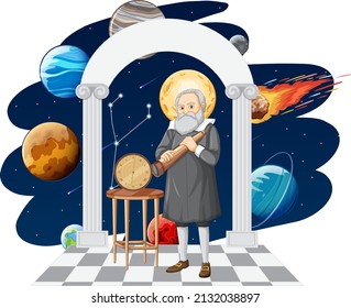 Galileo Galilei cartoon character illustration
