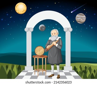 Galileo Galilei cartoon character illustration
