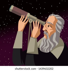 galileo galilei. great scientific astronomer.