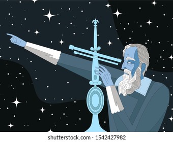 galileo galilei. great scientific astronomer.