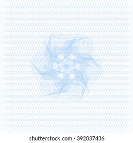 Galinosh. Blue background. The protective layer. Use to design certificates, bank notes, currency notes.