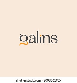 Galins professional wordmark unique business logo design 