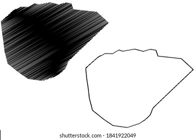 Galkayo City (Federal Republic of Somalia, Mudug Region) map vector illustration, scribble sketch City of Gallacaio or Rocca Littorio map
