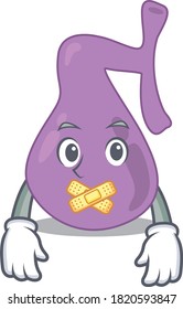 Gall bladder cartoon character style having strange silent face