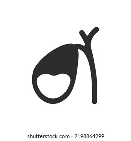 Gall Bladder Icon. Monochrome Black And White Symbol