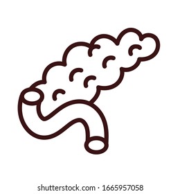 gallbladder human organ line style vector illustration design
