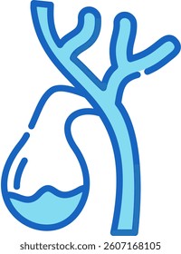 Gallbladder Icon Blue Vector Illustration
