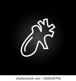 Gallbladder, organ neon icon. Elements of human organ set. Simple icon for websites, web design, mobile app, info graphics