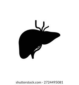 Diseño plano de Vector de icono de silueta de vesícula biliar.