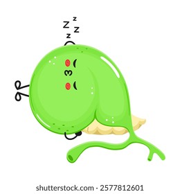 Gallbladder sleeping character. Vector hand drawn cartoon kawaii character illustration icon. Isolated on white background. Gallbladder sleep character concept