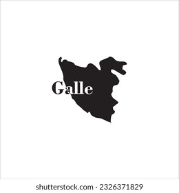 Galle Sri Lanka map and black lettering design on white background