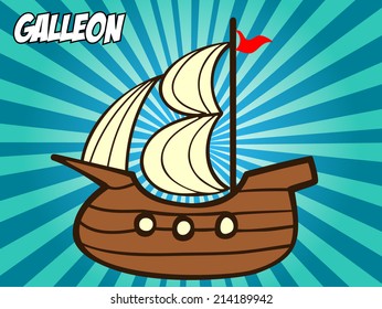 galleon cartoon vector