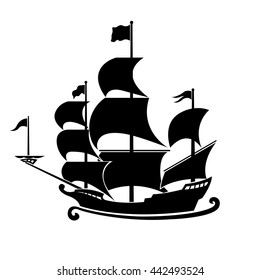 Galleon Motif Drawing