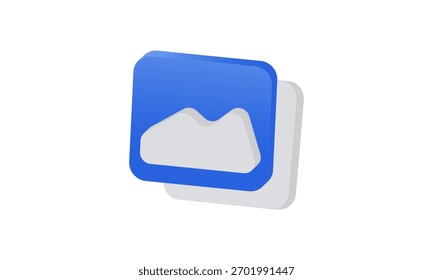 Ilustración vectorial de diseño 3D de icono azul de Galería. Ilustración vectorial 