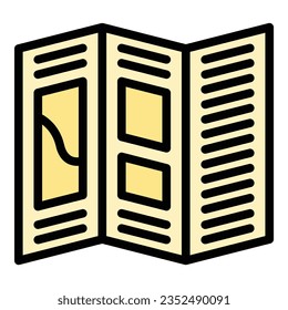 Gallery brochure icon outline vector. Art museum. Painting artwork color flat