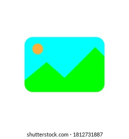 Galerie-Button angesagte flache Symbol. Landschaftslandschaft Symbol. Galerie oder Fotos Symbol für Ihre Website-Design, Logo, App UI.