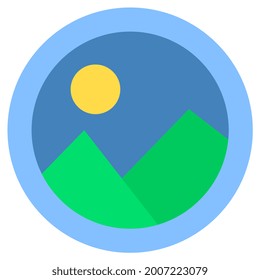 gallery circle icon. doodle icon drawing