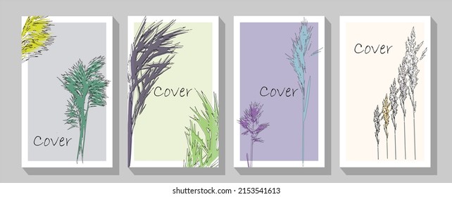 Gallery decor poster, terracota colors for bohemian interior Contemporary botanic print vector set. Creative artwork with fig, lemon