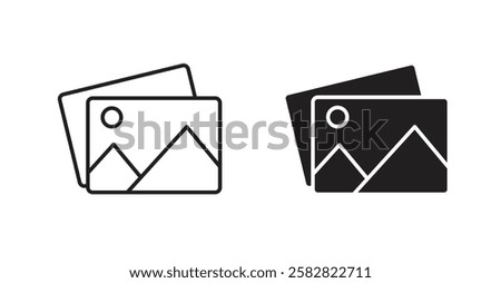 Gallery filled and outlined icons vectors on white background