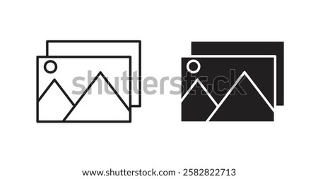 Gallery filled and outlined icons vectors on white background