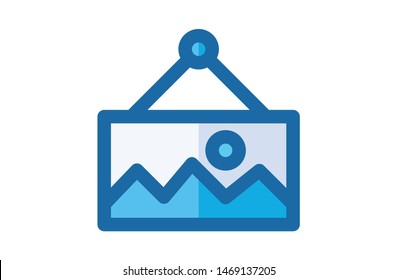 Gallery frame filled line icons. Symbol, logo illustration. Pixel perfect. modern design, vector, art 