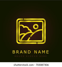 Gallery golden metallic logo