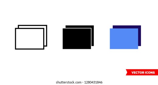 Gallery icon of 3 types: color, black and white, outline. Isolated vector sign symbol.