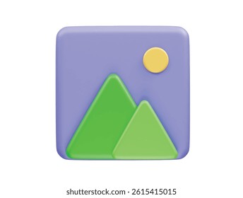 Gallery icon 3d illustration render. 