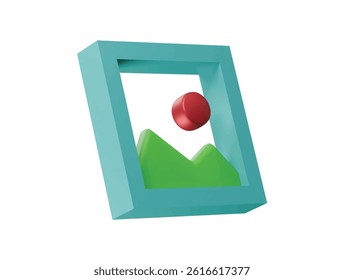 gallery icon 3d illustration render