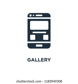 Gallery icon. Black filled vector illustration. Gallery symbol on white background. Can be used in web and mobile.