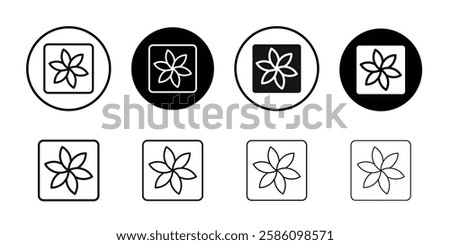 Gallery icon Black line art vector logo set