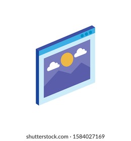Gallery icon design, Digital technology communication social media internet and web theme Vector illustration