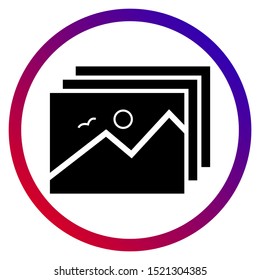 Gallery icon design. Folder gallery icon in modern flat style design. Vector illustration.