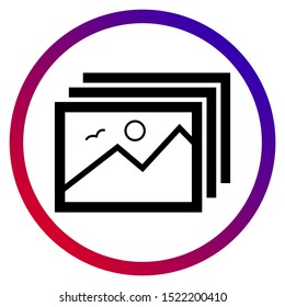Gallery icon design. Folder gallery icon in modern flat style design. Vector illustration.