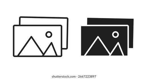 Icono de la Galería. Vectores de los gráficos del doodle