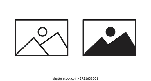 Gallery icon in filled, thin line, stroke style for website and apps