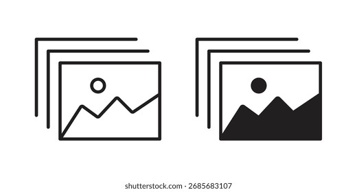 Gallery icon flat black and white logo