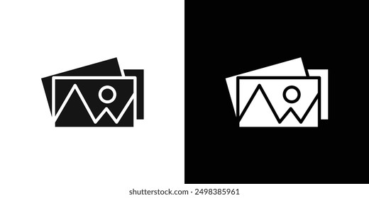 Gallery icon flat line symbol set.