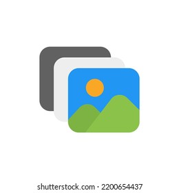 Gallery icon in flat style about camera, use for website mobile app presentation