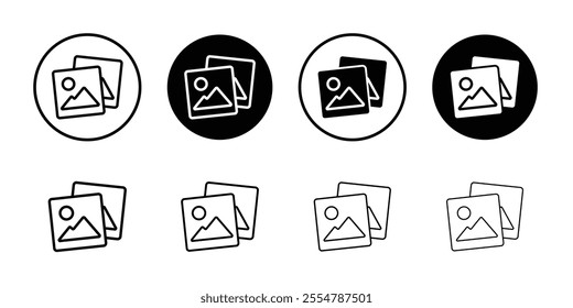 Gallery icon Flat vector set outline