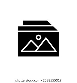 Gallery icon Flat vector set outline