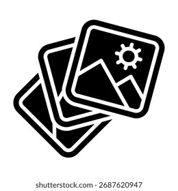 Ilustración vectorial de glifo de icono de Galería