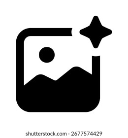 ícone Galeria. imagem, imagem gerativa, ai, arte, criativo, design, digital, padrão, abstrato, criação, algoritmo. Ilustração de ícone de vetor