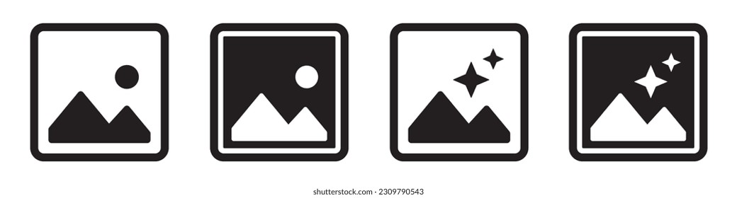 Gallery icon. Image icon. Picture set icon, vector illustration