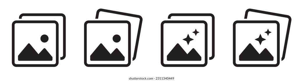 Gallery icon. Image icon. Picture set icon, vector illustration