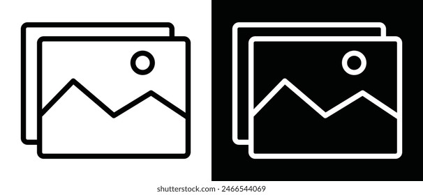 gallery icon, image icon, picture symbol.  Photo gallery icon, Image symbol, Picture signs. photo signs. vector illustration.
