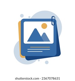 Gallery icon, landscape image. Vector illustration depicting a gallery icon as a square frame with rounded corners.